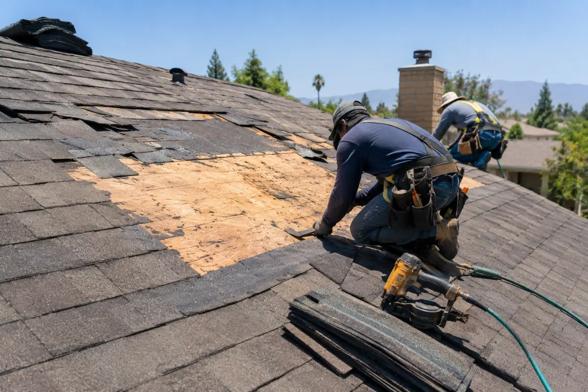 Missing shingles repaired by our team